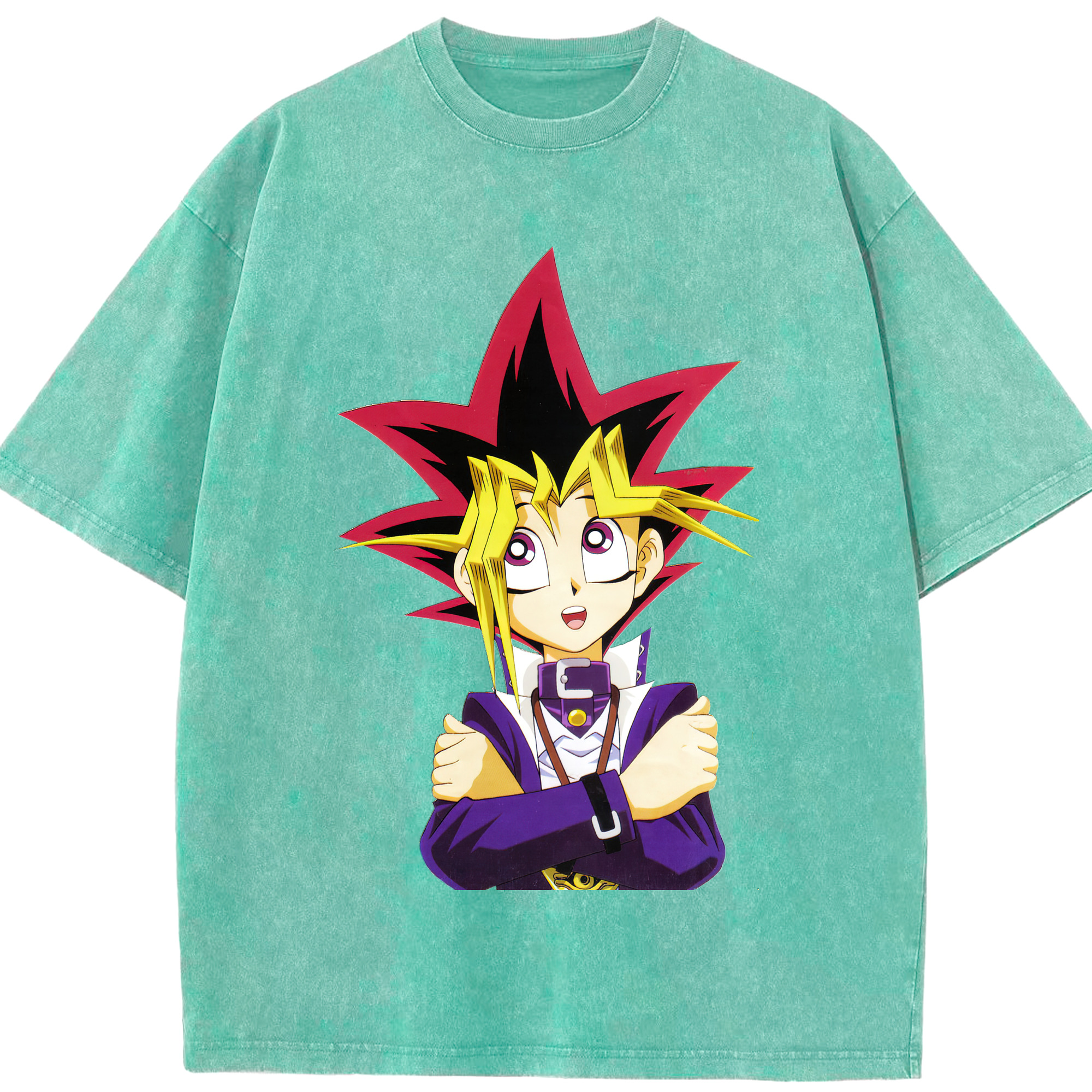 （画像用） 遊☆戯☆王 Yu-Gi-Oh! 綿100% ヴィンテージ風 半袖Tシャツ（フロントプリント）
